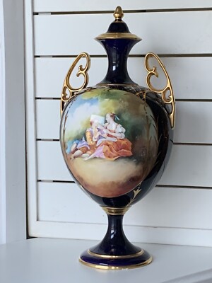 Caverswall Jean Honore Happy Lovers Urnenvase & Deckel von R A Shufflebotham 13,5''