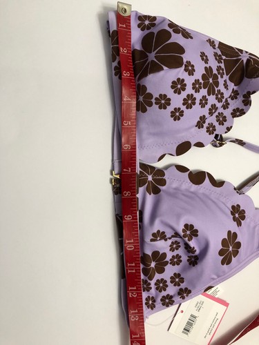 Kate Spade Damen lila Kontrast überbackene Schulter Bikini Top Größe Large $ 95 - Bild 5 von 11