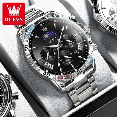 OLEVS Mens Quartz Watches Chronograph Waterproof Luminous Analog Classic NEW