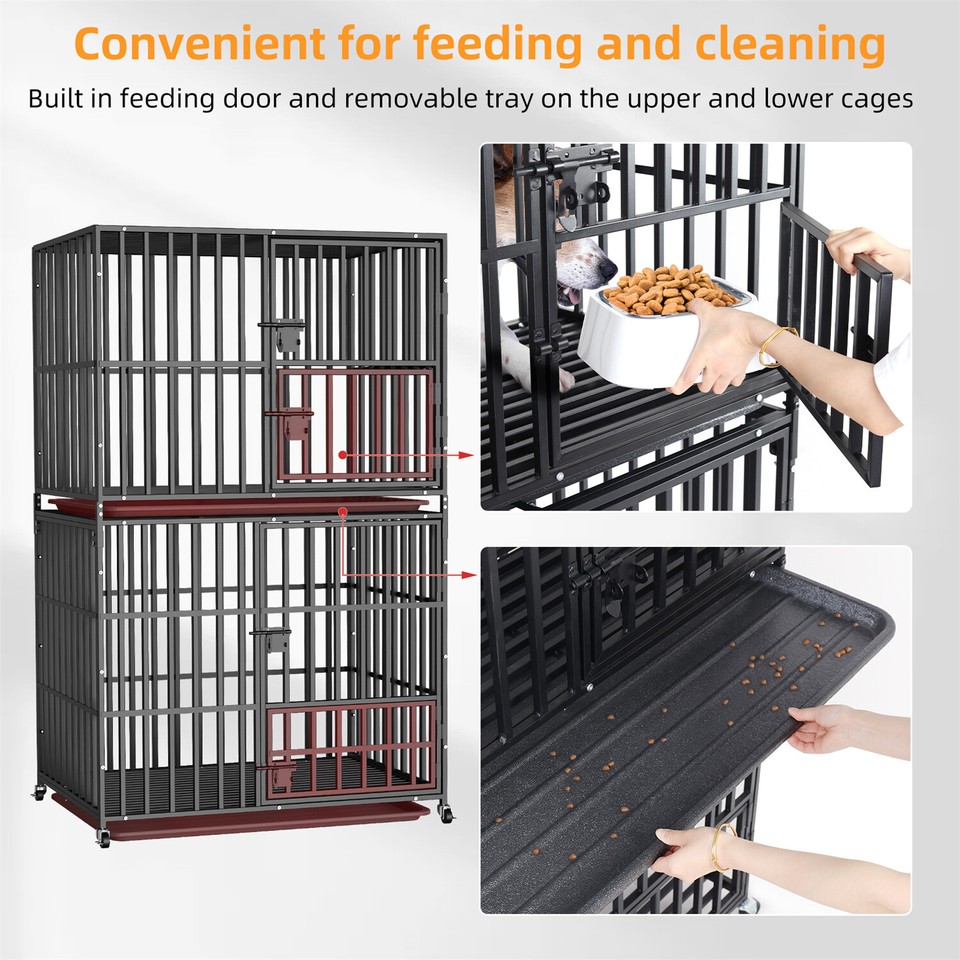 Photo inspiration: Gallery Detail: Stackable Heavy Dog Crate Indestructible Dog Cage Kennel W Wheels