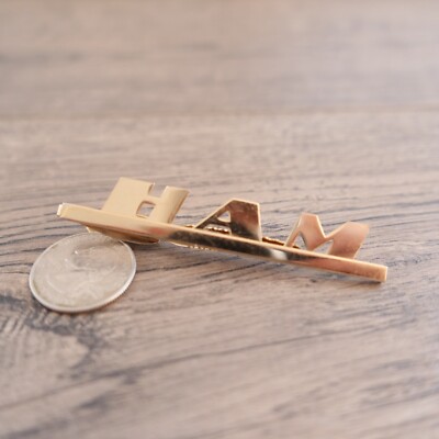 Vintage HICKOCK HAM H.A.M. Gold Tone Tie Clip Bar !!!