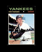 Ron Hansen Signed 1971 Topps New York Yankees Autograph