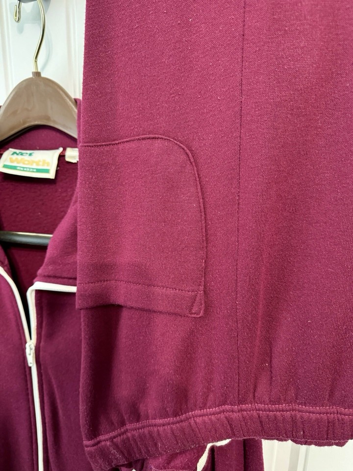 Vintage Mens Dark Red Tracksuit Size L Jogger Pants & Jacket eBay