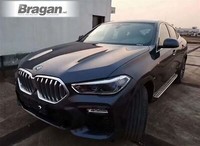 Bragan™ Alu Trittbretter Set 2 FüR BMW X6 2020+ 4X4 Seitenleisten Schwarz/Silber