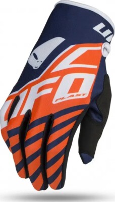 Handschuhe Cross Enduro MTB Kart Mini Motorrad Quad UFO Plast Skill Blau Orange