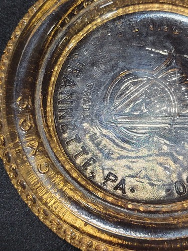 Antiker Vakuumbecher Schnur Rosa Glas Reifen Aschenbecher Pennsylvania Rubber Co Jeanette - Bild 7 von 18