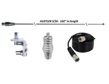 HUSTLER 102" WHIP CB Ham Antenna Stainless Steel, 9ft COAX, SPRING  MOUNT