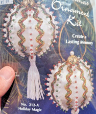 Sulyn HOLIDAY MAGIC Makes 2 Vtg Sequin Bead Christmas Ornament Craft Kit NOS