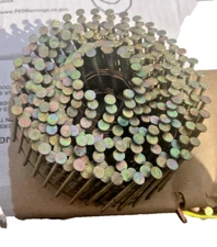 BOX OF 7200 SIDING COIL NAILS 1.75'' X .092, 15 DEGREE ROUND HEAD RING SHANK