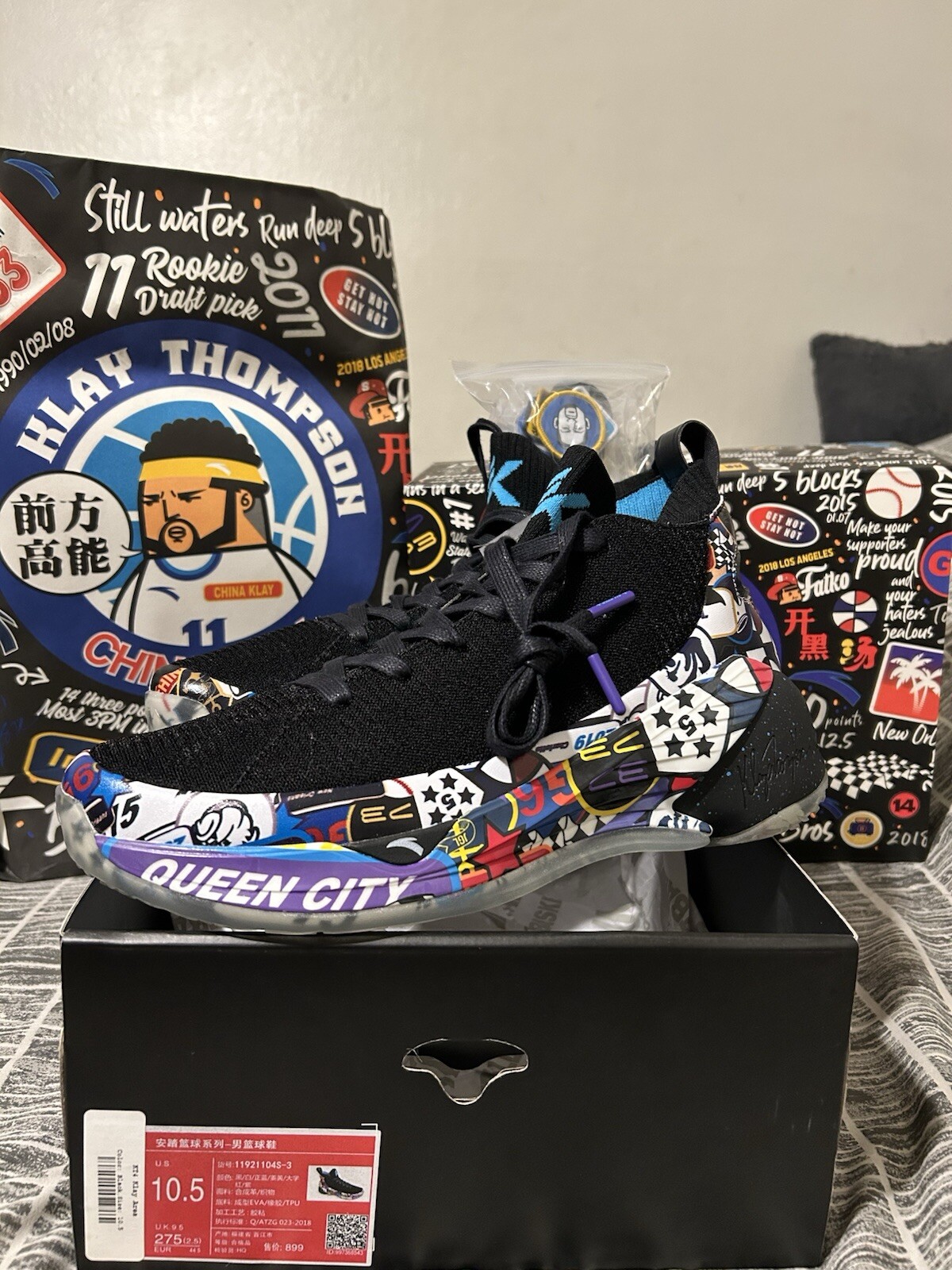 ANTA KT4 2019 Klay Area Thompson GSW Collaboration w/ OAKLANDISH. NEW Size 10.5