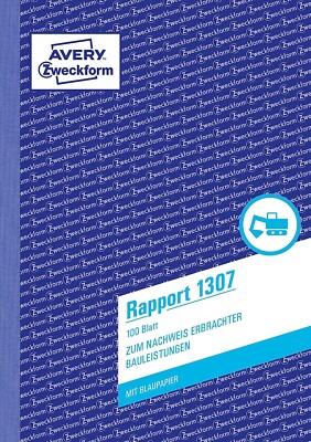 AVERY Zweckform 1307 Rapport A5, mit 2 Blatt Blaupapier von Rechtsexperten