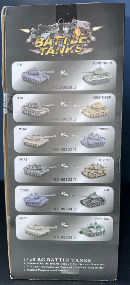 1/28 scale Pair of Interactive Battle Tanks RC Tiger 1 M1A2 IR Emitters - Image 2 of 4