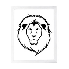 Designs ByLITA Lion Outlined version, Wall Print Animals Art