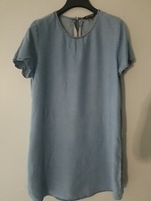 Express Blue Tunic Dress Size M Faux Chambray