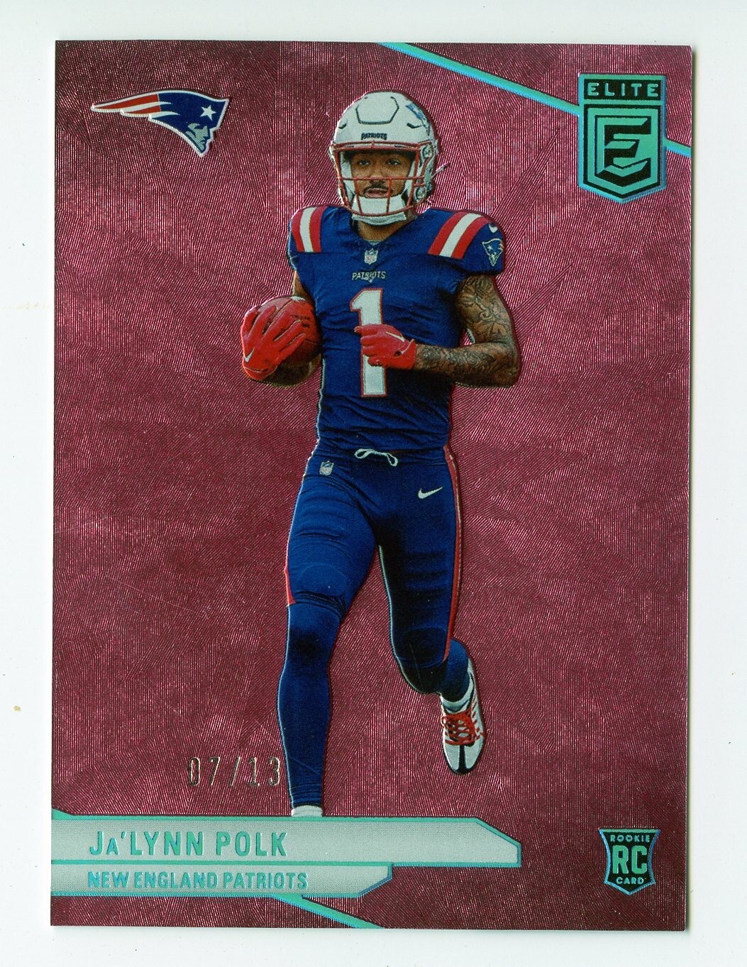 G973 JA'LYNN POLK RC 2024 ELITE FOTL PINK 7/13 #153 PATRIOTS RARE SP