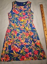 J CREW Shift Dress Womens Size 4 Floral Multicolor Sleeveless Knit Peasant Top
