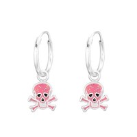Totenkopf Kinder Creolen Ohrringe 925 Silber FüR MäDchen Ohrstecker Schmuck