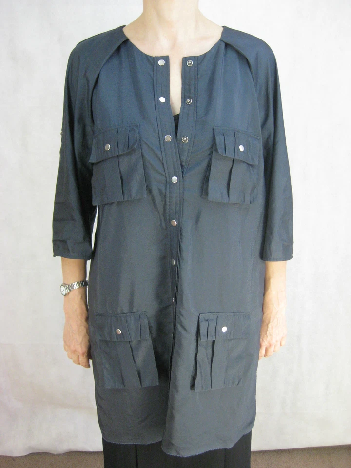 Abrigo Chaqueta Willow Talla 12 M Gris Carbón Capas Diseñador Australiano KitX Foto 2 de 4