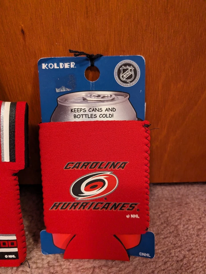NHL Hockey Carolina Hurricanes Fan Can And Bottle Koozies Set - Image 2 of 4