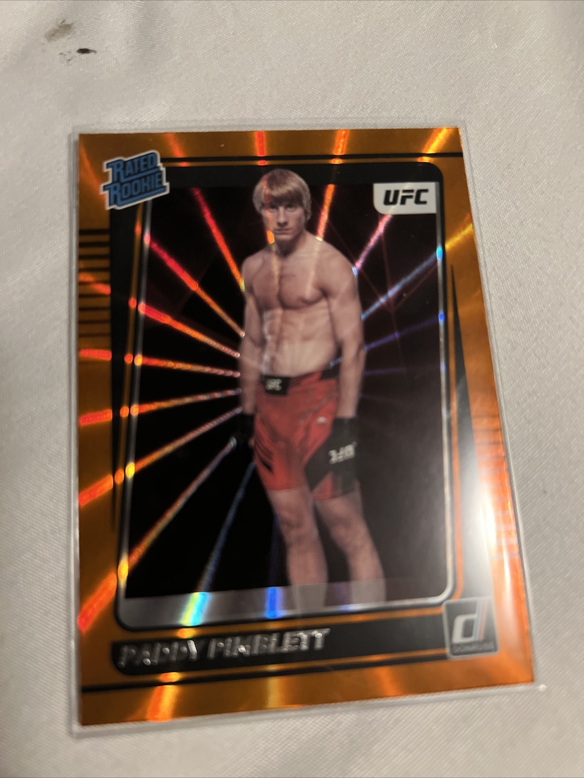 2022 Panini Donruss UFC Paddy Pimblett Base Rated Rookie #207 Holo Orange Laser