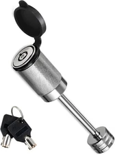 Trailer Tongue Coupler Lock Dia 1/4", 2-1/2" Span Fit Latch-Type Coupler Chromed