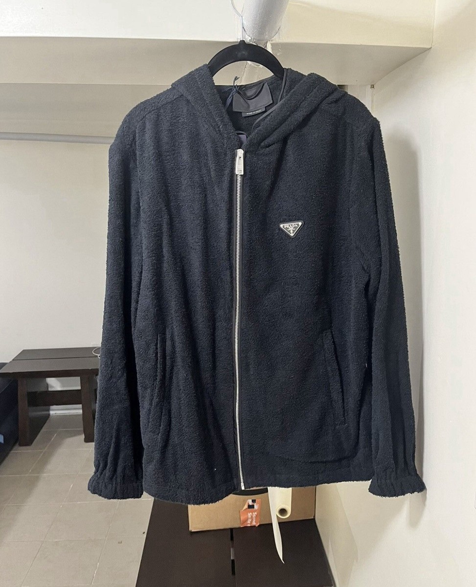 パーカー・フーディ PRADA SGC623_1CRU WOOL BLEND HODDIE JACKET Limestone Wool Blend Hoodie Jacket | PRADA