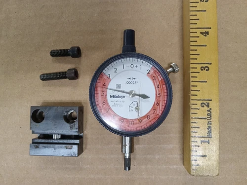 Mitutoyo EPS477 Dial Indicator with Adjustable Mounting Bracket