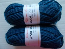 Filatura Lanarota  Wool Heathers 100% wool yarn, Ocean, lot of 2 (104 yds ea)