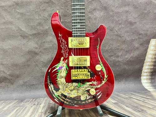 Abalone inlay dragon electric guitar gold hardware Fast delivery from the US