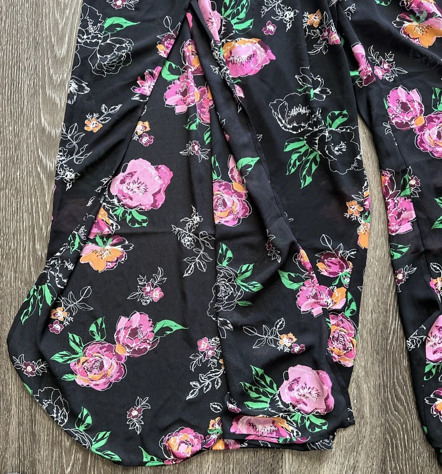 Torrid брюки размер 4/4 X цветочный широкий тюльпан ноги разделить ноги чистый шифоновое тянуть на новый - Изображение 4 из 4