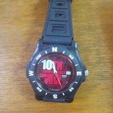 ONE PIECE 10th Anniversary Wrist Watch Limited From Japan Black Red w/ Box
