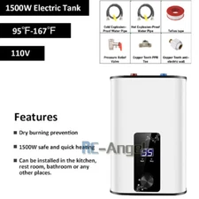 110V Mini Hot 10L Tank Electric Water Heater Kitchen Bathroom Home 95°F-167°F US