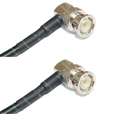 RG58 Silver BNC MALE ANGLE to BNC MALE ANGLE Coax RF Cable USA Lot