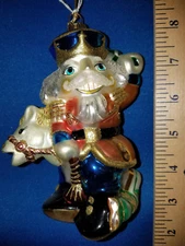 Nutcracker Ornament Glass Nutcracker Soldier on Stick Horse 1554 229