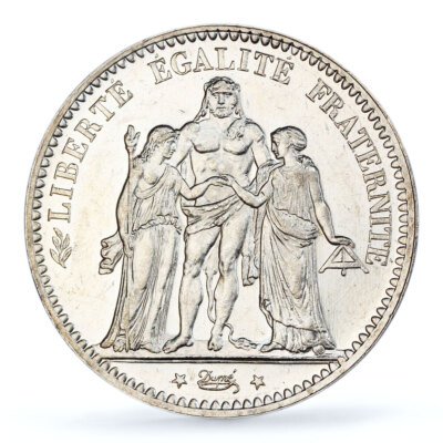 France 5 francs Liberty Equality Fraternity Hercules MS61 PCGS