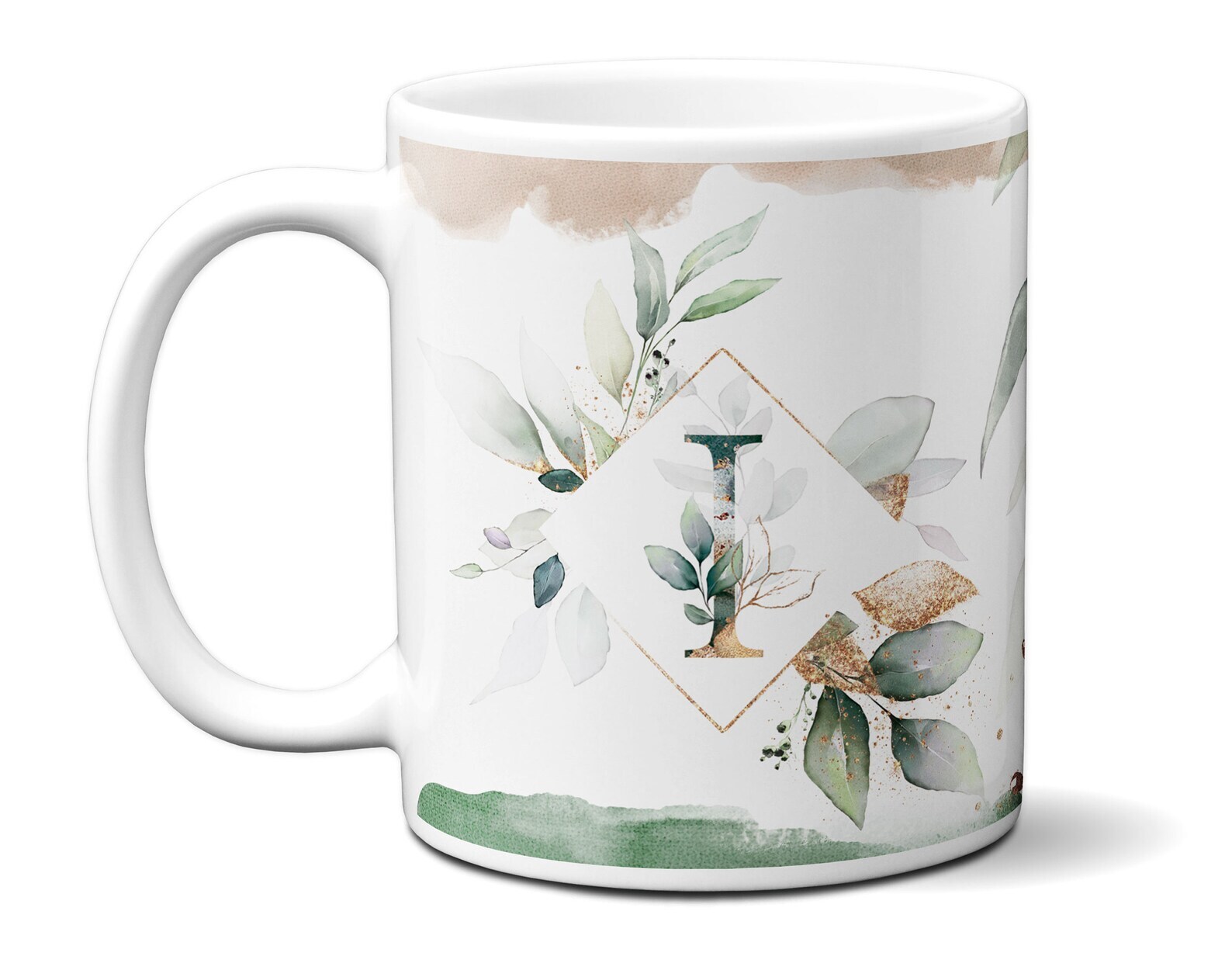 Floral Alphabet Name Mug Personalized Coffee Cup With Flowers Initial Monogram C