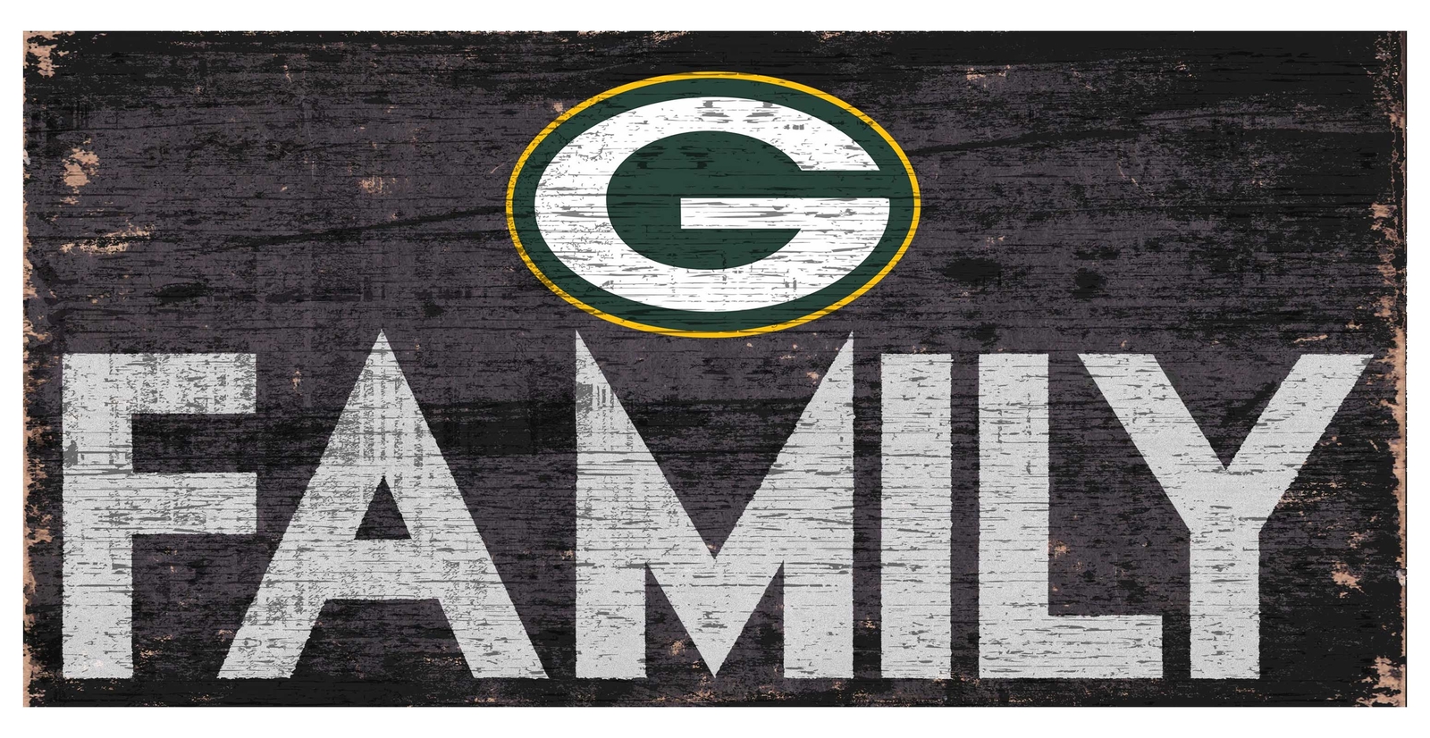 Старинная деревянная вывеска Green Bay Packers Family размером 12 x 6 дюймов