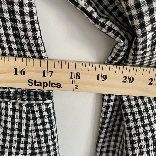 Women's Blazer Plaid Black White Linen Shoulder Pad Size 6 - Picture 6 of 10
