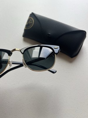 2 Pairs Of Ray ban sunglasses - Clubmaster & Wayfarer Black With Green Lenses