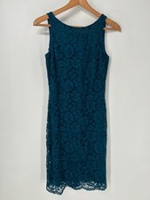 Lauren Ralph Lauren Dress Womens 6 Blue Sleeveless Lace Sheath