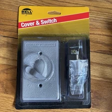 Bell (Hubbell) Outdoor Cover & Single Poor Switch Switch Combo 5121-5, Gray