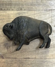 Vintage Cast Iron Bank ca1901 AMERICAN BUFFALO/BISON ARCADE For Repair Antique