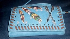 Montana West Wallet Wristlet Tribal Design Turquoise And Brown RFID