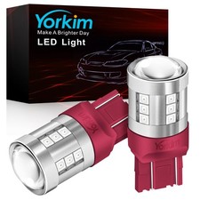 Bright Red 7443 LED Bulbs for Brake  Tail Lights Pack of 2 Replacement Lamps