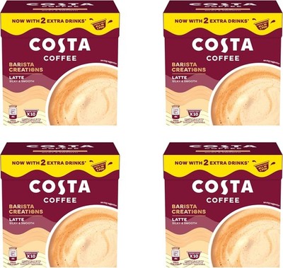 Dolce Gusto Costa Kaffeepads Latte, 4 x Packung mit 10 Pods (insgesamt 40 Pods)