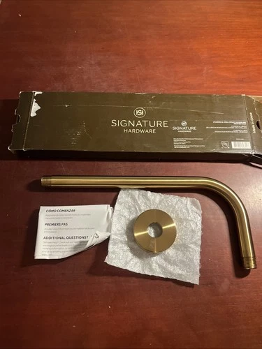 Signature Hardware SHRSA122BG 12-3/8" Wall Mounted Shower Arm and Flange - Picture 1 of 2