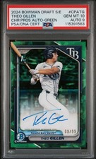 2024 BOWMAN DRAFT SAPPHIRE EDITION GREEN #CPATG THEO GILLEN 9/99 PSA 10 AUTO 9