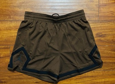 Nike Jordan Dri-FIT Shorts Women s Sz L 4  Inseam Brown Black Jumpman