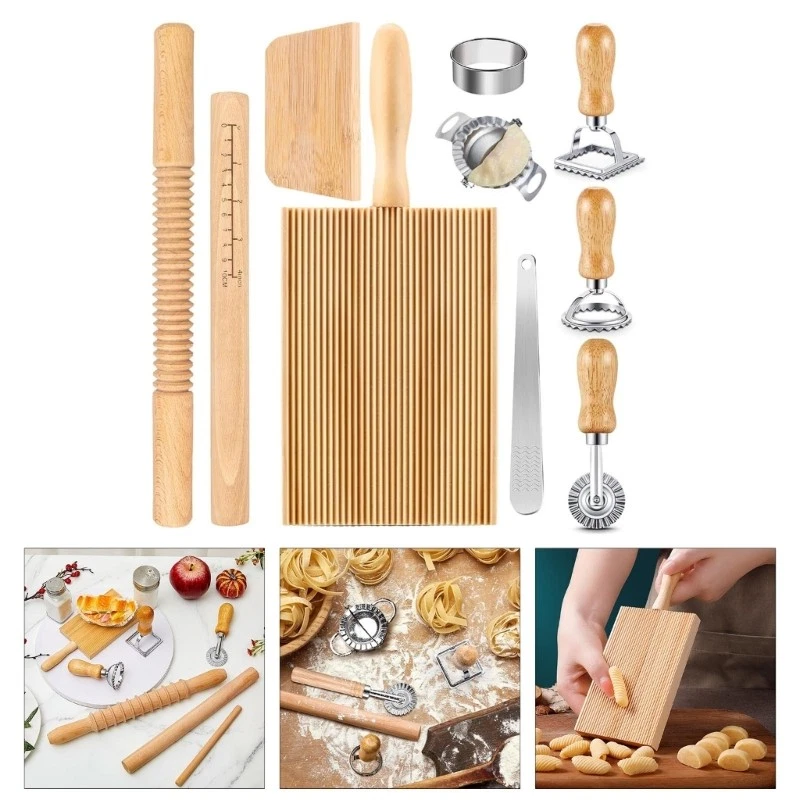 Pastas Making Set Dough Scraper Includes Rolling Pin and Stamps for Cooking
Opens in a new window or