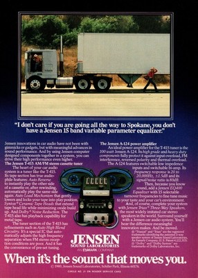 Jensen - Car Audio - Original Magazine Ad - 1980